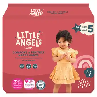 Asda Little angels by asda comfort & protect size 5 38 nappy pants offer