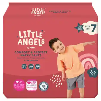 Asda Little angels by asda comfort & protect size 7 30 nappy pants offer