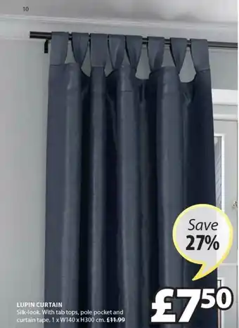 JYSK Lupin Curtain Save 27% offer