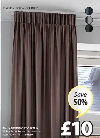 JYSK Amungen Dimout Curtain Save 50% offer