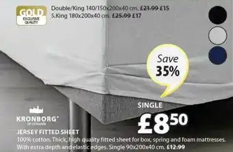 JYSK Jersey Fitted Sheet Save 35% offer