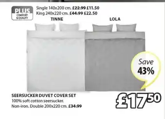 JYSK Seersucker Duvet Cover Set Save 43% offer