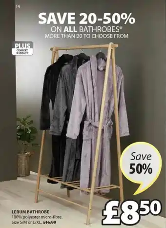 JYSK Lerum Bathrobe Save 50% offer