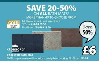JYSK Kronborg Karlstad Bath Mat offer