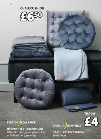 JYSK Hybenrose Chair Cushion, Daglilje Fleece Throw offer