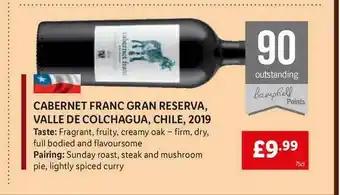 Lidl Cabernet Franc Gran Reserva Valle De Colchagua Chile 2019 offer