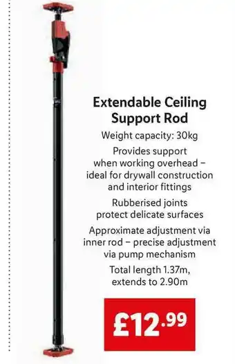 Lidl Extendable Ceiling Support Rod offer