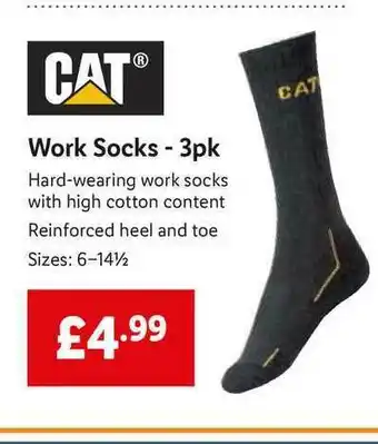 Lidl Cat Work Socks - 3 Pk offer