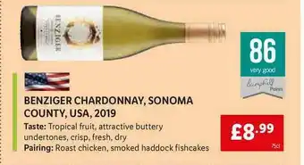 Lidl Benziger Chardonnay Sonoma County Usa 2019 offer