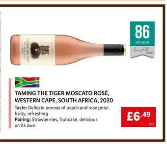 Lidl Taming The Tiger Moscato Rosé Western Cape South Africa 2020 offer