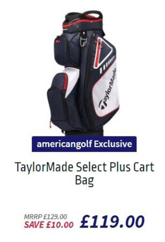 American Golf TaylorMade Select Plus Cart Bag offer