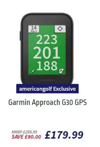 American Golf Garmin Approach G30 GPS offer