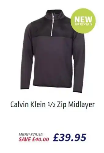 American Golf Calvin Klein 1/2 Zip Midlayer offer