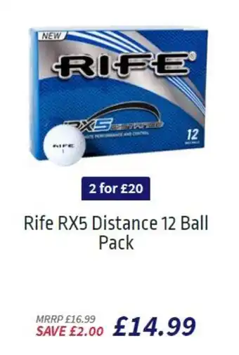 American Golf Rife RX5 Distance 12 Ball Pack offer