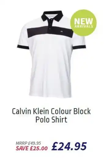 American Golf Calvin Klein Clour Block Polo Shirt offer
