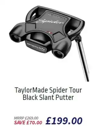 American Golf TaylorMade Spider Tour Black Slant Putter offer