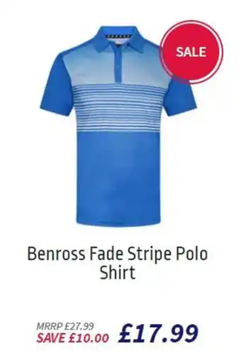 American Golf Benross Fade STripe Polo Shirt offer