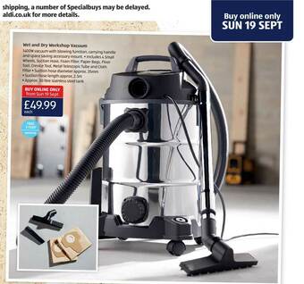 Aldi Wet And Dry Workshop Vacuum offer