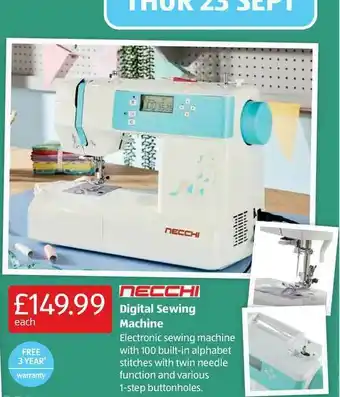 Aldi Necchi Digital Sewing Machine offer