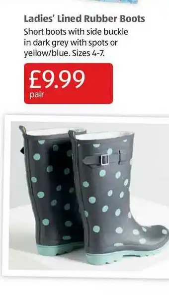 Aldi Ladies' Lined Rubber Boots offer