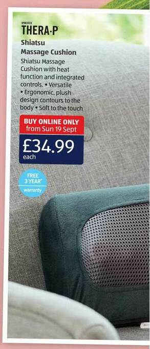 Aldi Thera-p Shiatsu Massage Cushion offer
