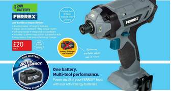 Aldi Ferrex 20v Cordless Impact Driver offer