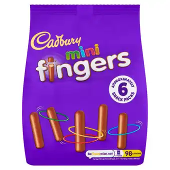Asda Cadbury mini fingers biscuits bag 6 pack offer