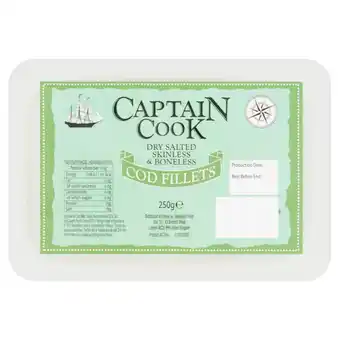 Asda Captain cook dry salted skinless & boneless cod fillets offer