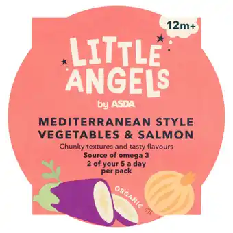 Asda Asda little angels organic mediterranean style vegetables & salmon 12m+ 200g offer