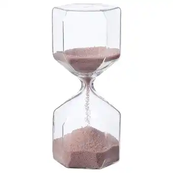 IKEA Tillsyn decorative hourglass, clear glass/light pink, 16 cm offer