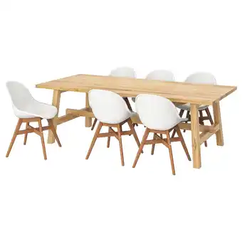 IKEA Möckelby / fanbyn table and 6 chairs, oak/white, 235x100 cm offer
