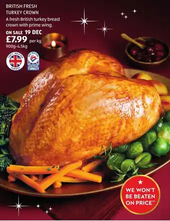 Aldi BRITISH FRESH TURKEY CROWN offer