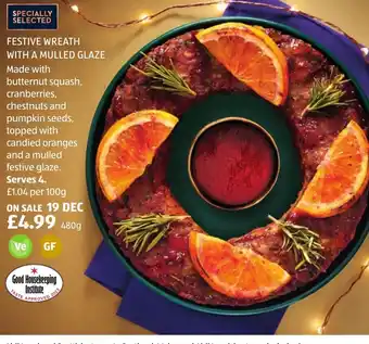 Aldi FESTIVE WREATH WITH A MULLED GLAZE offer