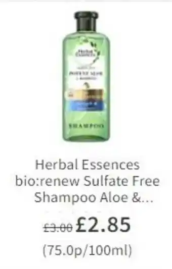 Asda Herbal Essences Bio: Sulfate Free Shampoo Aloe offer