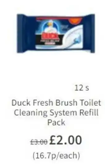Asda Duck Fresh Brush Toilet Cleaning System Refil Pack 12s offer