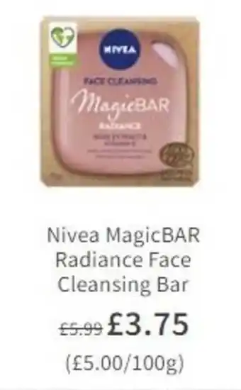 Asda Nivea MagicBAR Radiance Face Cleansing Bar offer