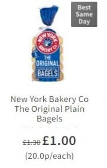 Asda New York Bakery Co The Original Plain Bagels offer