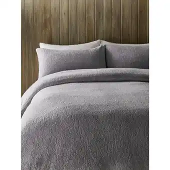 Asda George home grey plain teddy duvet set - double offer