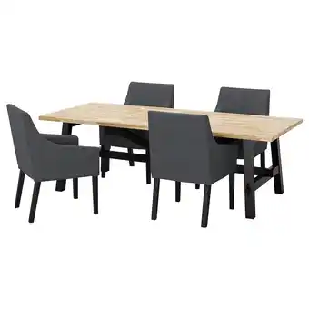 IKEA Skogsta / sakarias table and 4 chairs, acacia black/sporda dark grey, 235x100 cm offer