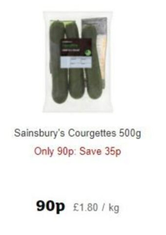 Sainsbury's Sainsbury's Courgettes 500g offer