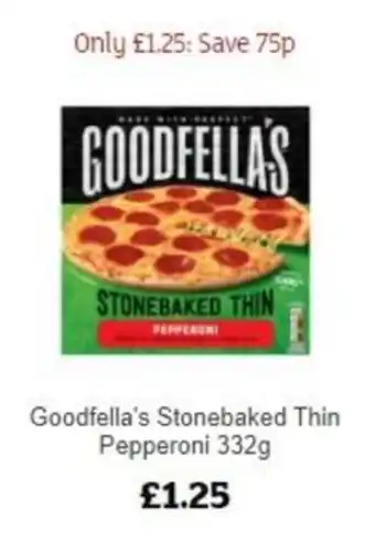 Sainsbury's Goodfella's Stonebaked Thin Pepperoni 332g offer