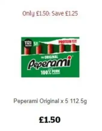 Sainsbury's Peperami Original x5 112.5g offer