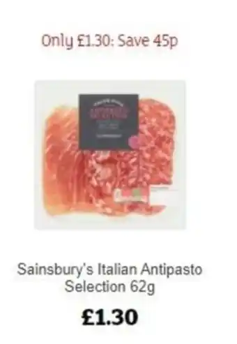 Sainsbury's Sainsbury's Italian Antipasto Selection 62g offer