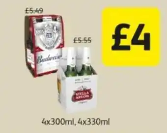 Londis Budweiser 4 x 300ml offer