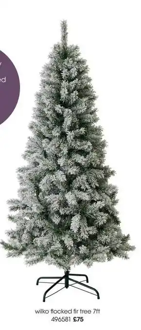 Wilko Wilko Flocked Fir Tree 7ft offer