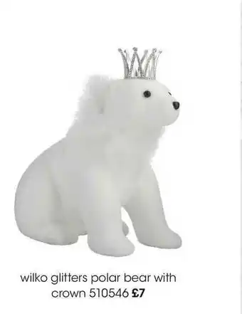 Wilko Wilko Glitters Polar Bear With Crown offer