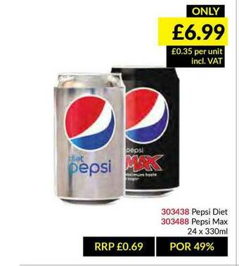 Musgrave MarketPlace Pepsi 24x330 Ml offer