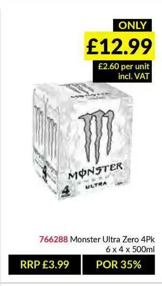 Musgrave MarketPlace Monster Ultra Zero 4pk offer