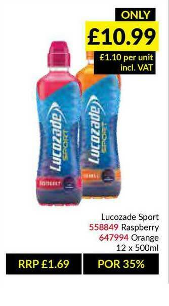 Musgrave MarketPlace Lucozade Sport Raspberry, Orange offer