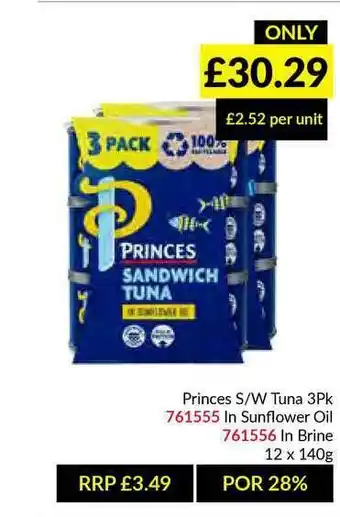 Musgrave MarketPlace Princes S-w Tuna 3pk offer